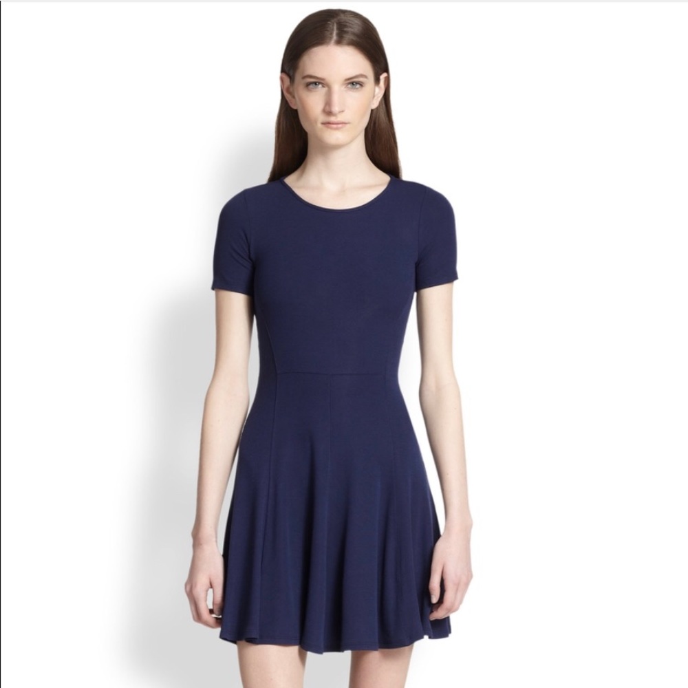 Theory Albita B Ribbed Navy Blue Dress - Picture 1 of 8